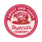 red retro illustrative donut bakery logo